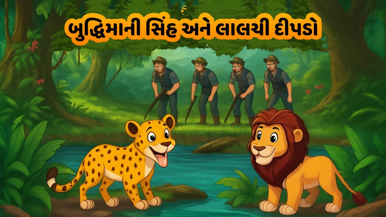 બુદ્ધિમાની સિંહ અને લાલચી દીપડો | Budhimani Sinh ane Lalchi Dipdo | Gujarati Bal Varta | Lion Story
