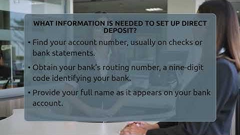 What Information Is Needed To Set Up Direct Deposit? - Ask Your Bank Teller