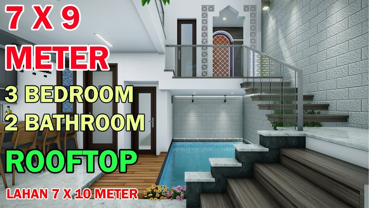 Split Level House 7X9 Meters 3 Bedroomrooms 2 bathrooms Rooftop swimming pool on a 7x10 meter land - youtube