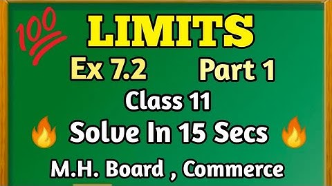 LIMITS Class 11 Ex 7.2 Q1&2 Full Maharashtra Board New Syllabus Commerce#limits#class11#commerce#cpt