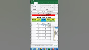 Convert litres into gallon in excel #microsoft #excel #msexcel #shorts #computer #education