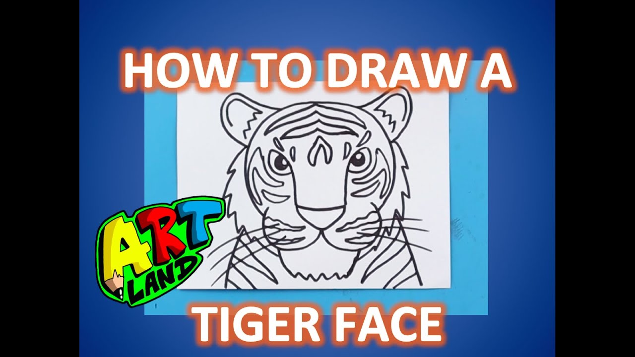 How to Draw an easy TIGER FACE - YouTube