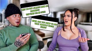 MAKING UP DISRESPECTFUL QUESTIONS TO ASK MY WIFE! *SHE GOT HEATED!*