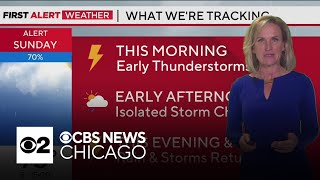 Morning thunderstorms, second round of rain, storms return by evening by CBS Chicago 8,333 views 1 day ago 2 minutes, 8 seconds