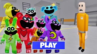 POLICE FAMILY ESCAPE PRISON RUN! VS ALL SMILING CRITTERS - Full Gameplay #obby #roblox
