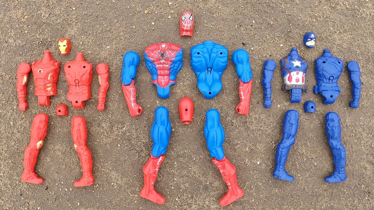 Tìm thấy và lắp ráp giải cứu siêu nhân người nhện, người sắt và đội trưởng Mỹ | Hulk, SpiderMan