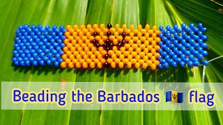 How to make a bracelet with beads simple & Easy tutorial of the Barbados Flag 🇧🇧