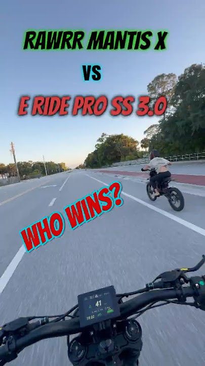 Rawrr Mantis X vs E Ride Pro SS 3.0 Electric Dirt Bike Drag Race #surron #talaria #wheelie #fyp