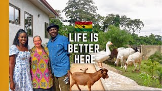 WE MOVED FROM AMERICA TO BUILD THIS BEAUTIFUL HOME IN GHANA, GROW OUR OWN FOOD AND RAISE ANIMALS
