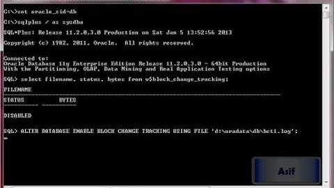 Enable Disable Block Change Tracking in Oracle