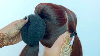 Beautiful Bun Hairstyle For Gown || Girls Hairstyle || Quick Party Hairstyle ||