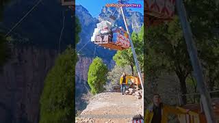Insane Cableway Hauling Massive Cargo Up Cliff!