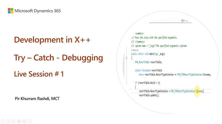 How to use try-catch and debugging in X++ for Dynamics 365 Finance - Live Session 01