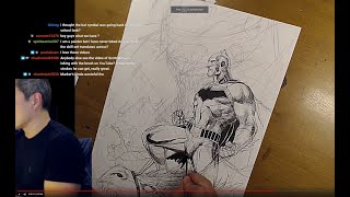 BATMAN PINUP! (part 1) Art Stream with Jim Lee