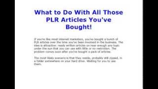 What to Do With All Those PLR Articles You've Bought!