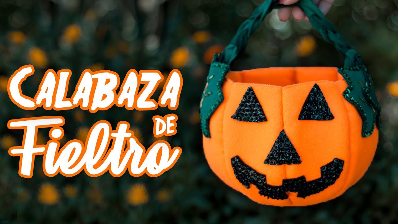 Calabaza de FIELTRO para halloween (FÁCIL)