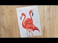 Flamingo acrylic painting|Easy bird painting|how to paint flamingo with acrylics|sketchbook ideas