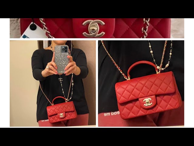 CHANEL MINI FLAP WITH TOP HANDLE / 22P Collection / Pink / Rose Clair /  Unboxing 