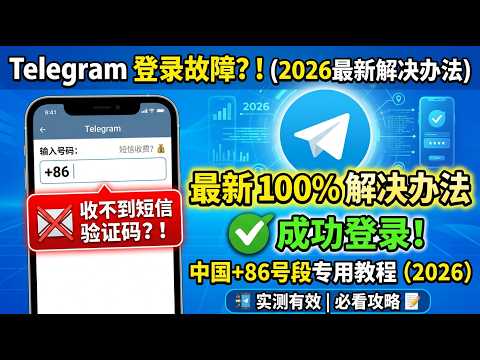 Telegram登录短信收费？中国+86收不到短信验证码！最新100%解决办法（2026教程）