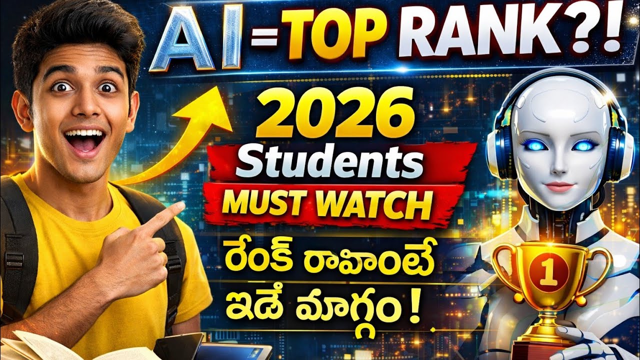 AI Study Hacks 2026 🔥 Boards & Competitive Exams లో Top Rank ఎలా? | Telugu Student Motivation2️⃣