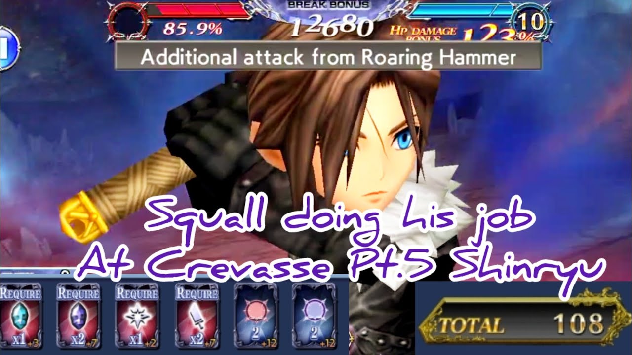 Squall LD only beat Crevasse Pt.5 Shinryu || DFFOO GL Anniversary Event