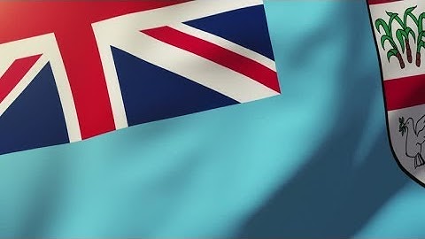 4K Fiji flag waving in the wind. Looping sun rises style. Animation loop Stock video