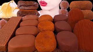 ASMR MUKBANG｜CHOCOLATE BEAD, ICE CREAM, RICE CAKE, MADELEINE, DONUT 초코구슬 생초코떡 아이스크림 마들렌 도넛 초코과자 먹방