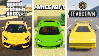 GTA 5 Lamborghini vs Minecraft Lamborghini vs Teardown Lamborghini - WHO IS BEST?