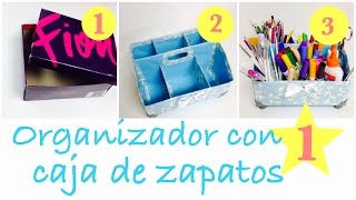 organizador hecho con caja de zapatos 