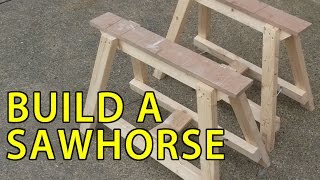 Make your own folding wooden sawhorse, very simple design. Stronger and cheaper than buying one. Materials used: 38x63mm (1 