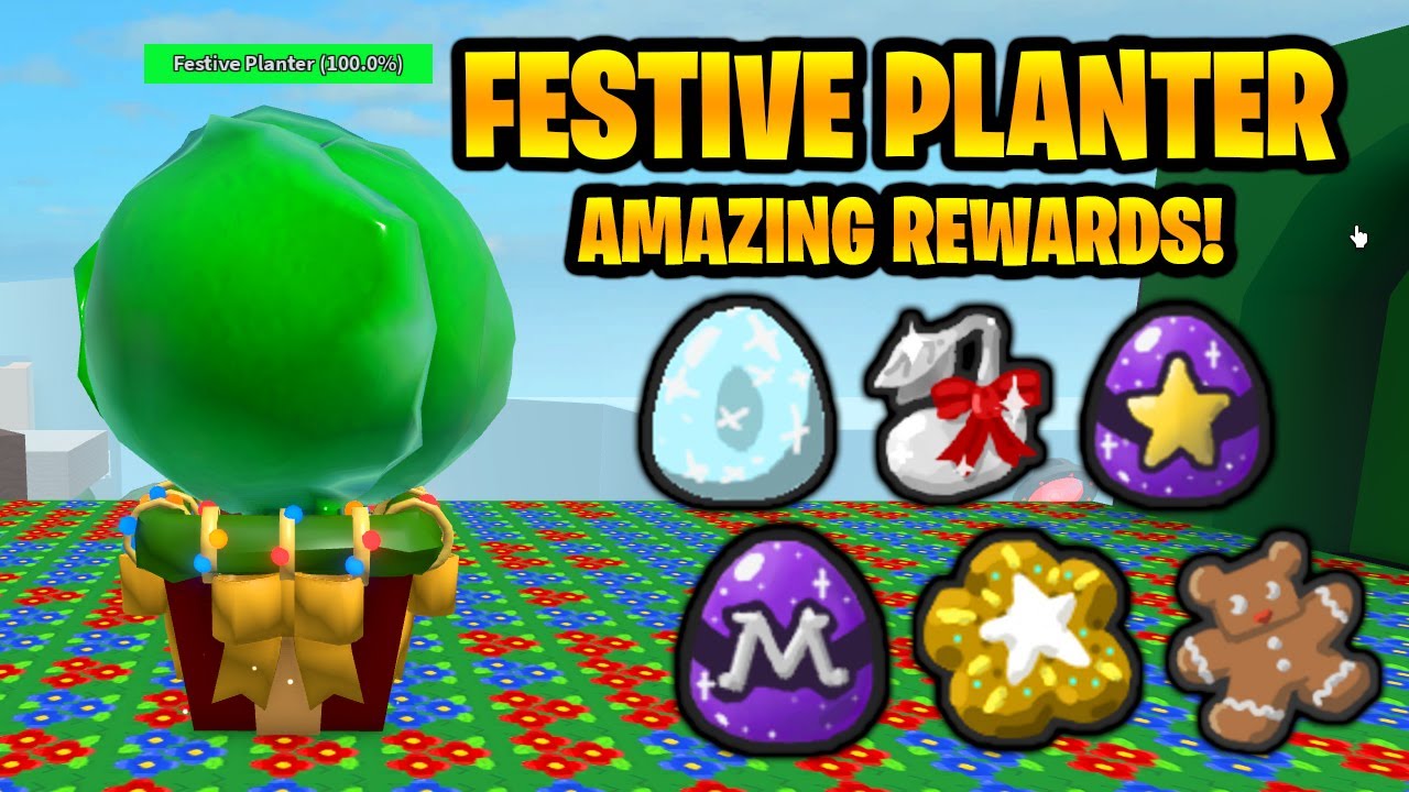 New Festive Planter & All Rewards! Festive Beans? Bee Swarm Simulator