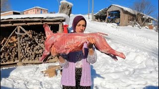 TAŞ FIRINDA KUZU KEBAP💯SON 30 YILIN EN ÇOK KARI YAĞDI 🤍{vlog 12}