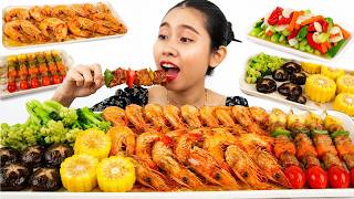 WOW! Giant Shrimp & Beef Skewers Feast!! 😍 Korean Mukbang | Crunchy ASMR Eating Sounds
