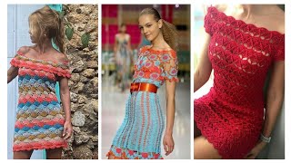 casual and latest ladies crochet short dress designing ideas