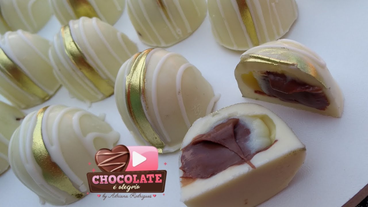 Doces finos-mini trufa de ninho com nutella-chocolate branco
