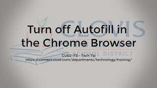 turn off autofill in chrome