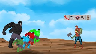 5 Super Hero Gadgets + Spider-Man vs Evolution of Color Team Hulk |SUPER HEROES MOVIE ANIMATION [HD]