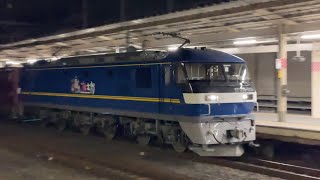 【爆音汽笛吹鳴】貨物列車 EF210-359牽引 4073レ コキ73型6両目に連結 小山駅通過