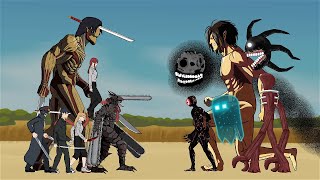 Chainsawman Devil, Katanaman Titan, Denji, Power Makima Vs Monsters In Doors Roblox Eren Titan - Dc2