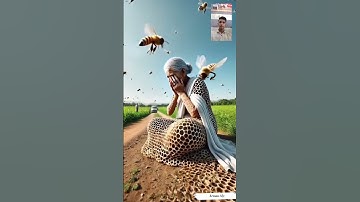 A Honey bee 🐝 attack a grandmother #shorts #short #shortsfeed #video