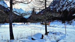 Walking around the snowy alps! 1,805m/ 5,921 ft Altitude. Switzerland 2023♥️🇨🇭