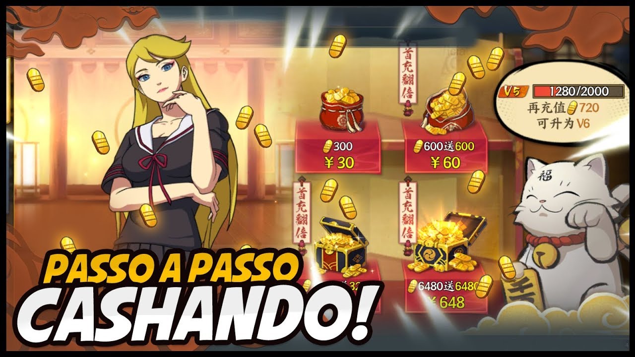 Naruto OL Mobile | Como Cashar! MUITO FACIL! shinobi shijuusou
