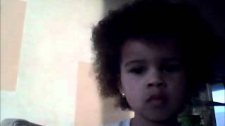 Little girl discovers webcam