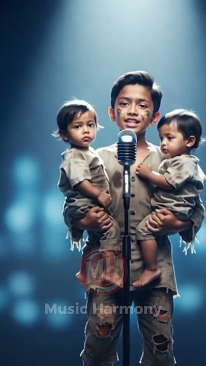 Sedih Terharu anak kecil ini Merawat adik adiknya 😢 #gottalent #musicharmony #ayah