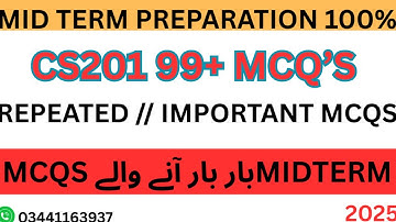 CS201 Midterm Booster 2025 | Fully Exam-Based MCQs | Expected MCQs | BY SIR SHARJEEL