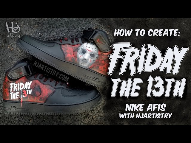 Jason Friday the 13th Custom Air Force 1s Custom Black Air 