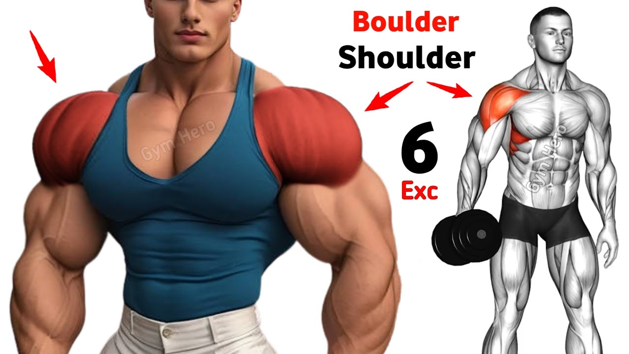6 Shoulder Exercises to Get Wide and Big Shoulders Fast - YouTube