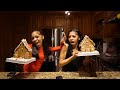 GingerBread House Challenge! VLOGMAS DAY 1 ( SHE CHEATED !!) | TheWickerTwinz