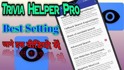 Trivia Helper pro setting