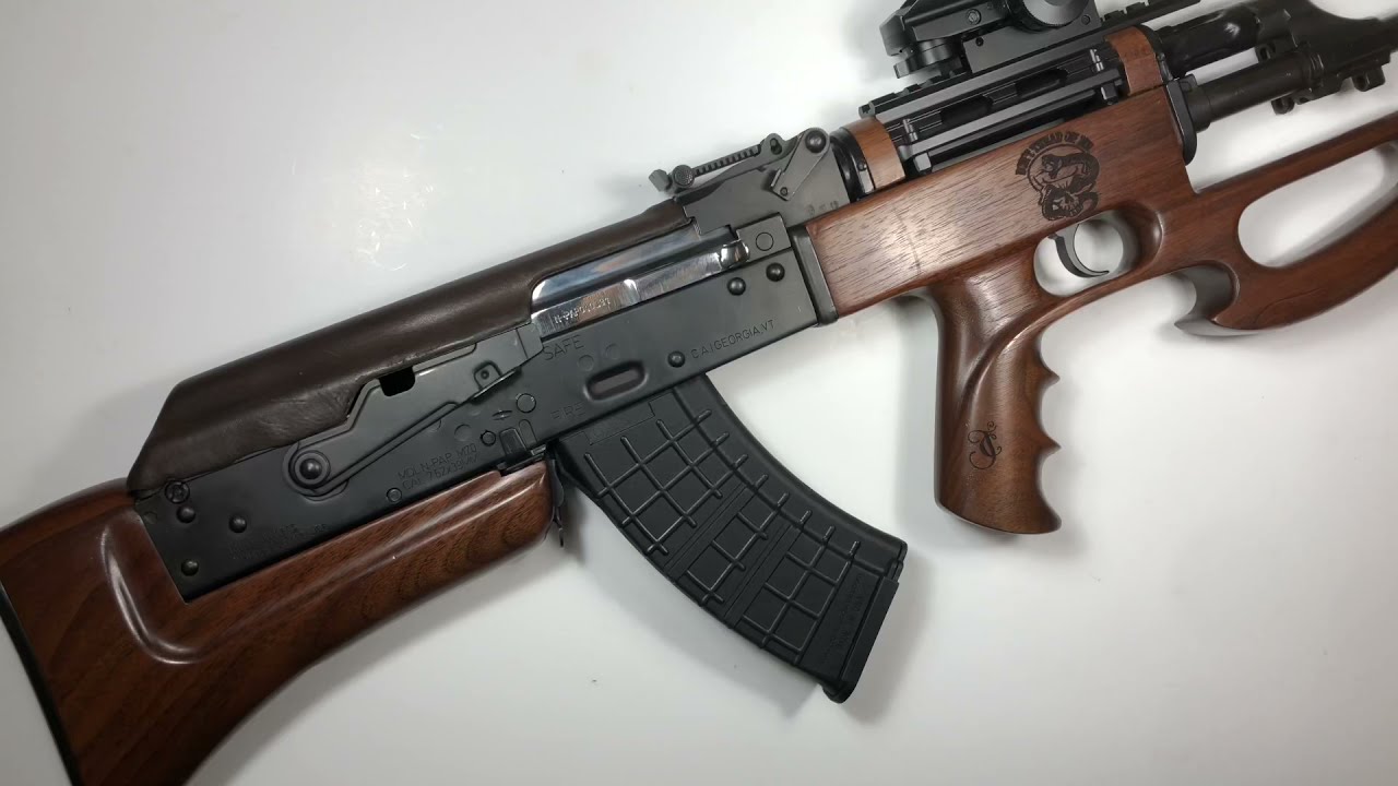 AK47 Zastava NPAP M70 from Serbia with a Wood Bullpup Stock Design & TEST FIRE Rusty Ammunition